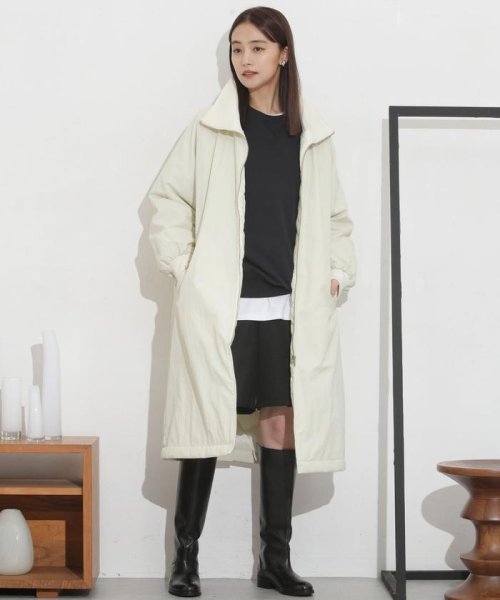 撥水加工・機能中綿 ジップアップリブロングコート 機能中綿 THERMOLITE TDOWN ECMD 予めご了承下さい