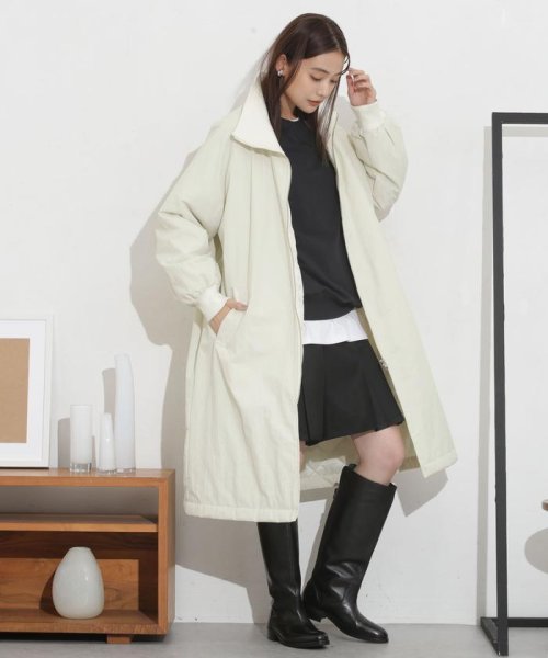 撥水加工・機能中綿 ジップアップリブロングコート 機能中綿 THERMOLITE TDOWN ECMD 予めご了承下さい