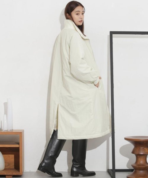 撥水加工・機能中綿 ジップアップリブロングコート 機能中綿 THERMOLITE TDOWN ECMD 予めご了承下さい