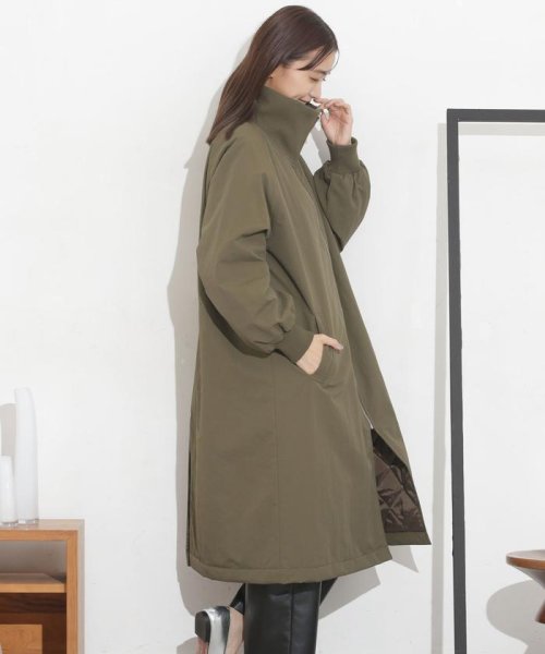 撥水加工・機能中綿 ジップアップリブロングコート 機能中綿 THERMOLITE TDOWN ECMD 予めご了承下さい