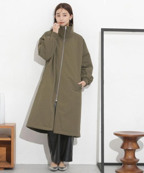 撥水加工・機能中綿 ジップアップリブロングコート 機能中綿 THERMOLITE TDOWN ECMD 予めご了承下さい