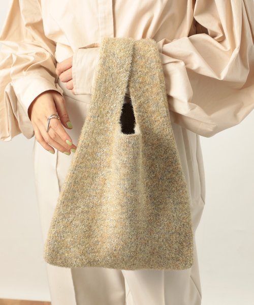 MAISON BREEZE(MAISON BREEZE)/【SWEET11月号掲載品商品】glitter shoping bag / ラメフェザー ショッピングバッグ マルシェバッグ バッグ マルシェトート  /img28