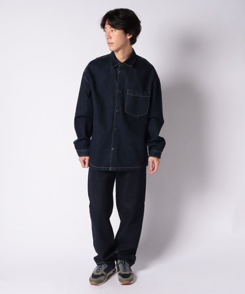 BENETTON (mens)(ベネトン（メンズ）)/ロゴ刺繍入り胸ポケット付き長袖デニムシャツ/img10