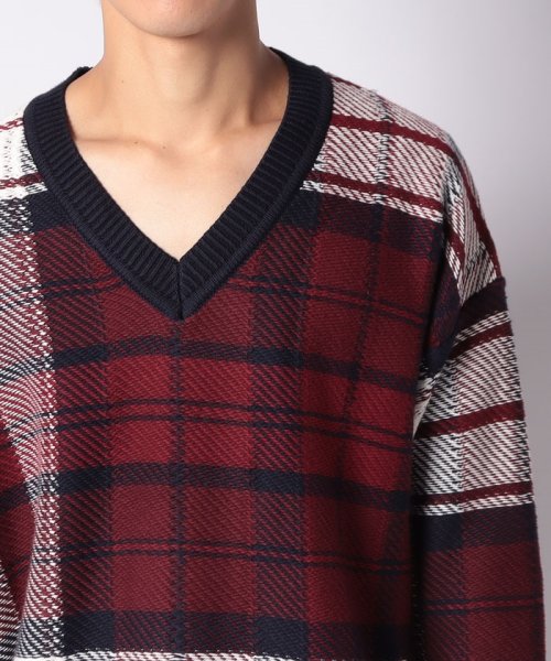 TOMMY HILFIGER(トミーヒルフィガー)/CHECK TEXTURE V NECK/img06