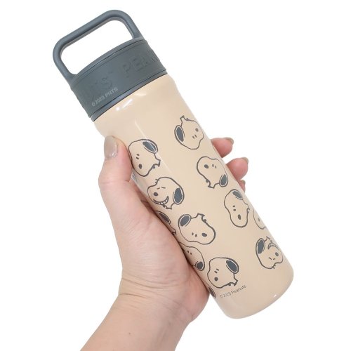 スヌーピー 保温保冷水筒 ハンドル付ステンレスボトル400ml 顔いっぱい ピーナッツ カミオジャパン プレゼント キャラクター グッズ