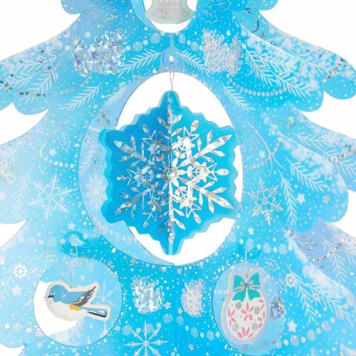cinemacollection(シネマコレクション)/CHRISTMAS グリーティングカード クリスマスカード jx54－3 雪の結晶水色透明ツリー サンリオ プレゼント Xmasカード グッズ /img02