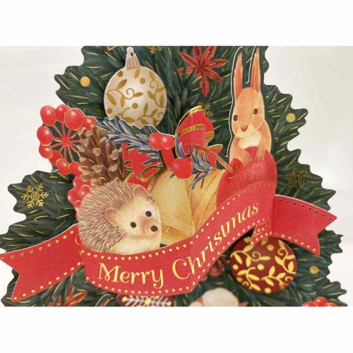 cinemacollection(シネマコレクション)/CHRISTMAS グリーティングカード クリスマスカード jx59－3 ツリーの前にウサギ サンリオ プレゼント Xmasカード グッズ /img01