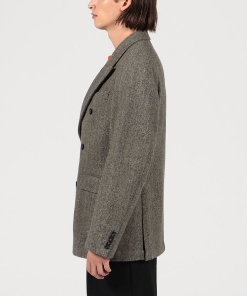 ウール ヘリンボーン ダブルブレステッド6Bジャケット 