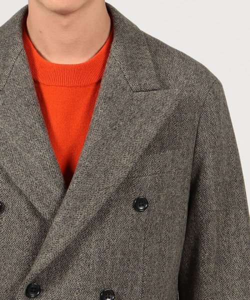 ウール ヘリンボーン ダブルブレステッド6Bジャケット 