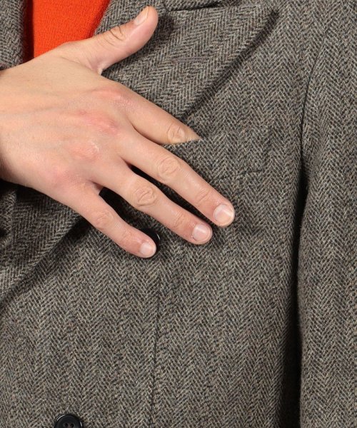 ウール ヘリンボーン ダブルブレステッド6Bジャケット 