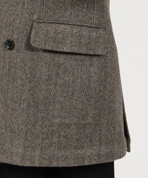 ウール ヘリンボーン ダブルブレステッド6Bジャケット 