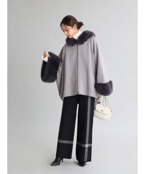 ポンチョライクファーコート 