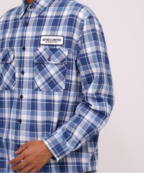 AVIREX(AVIREX)/LONG SLEEVE INDIGO CHECK EMBROIDERY SHIRT/img08