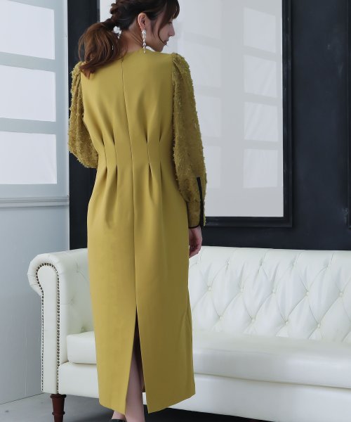 birei ビレイ 結婚式 ワンピース パーティードレス レースコンビタイトロングドレス レース ロング丈 長袖 スリット 2WAY オケージョン 春夏秋冬 オ ビレイ 結婚式