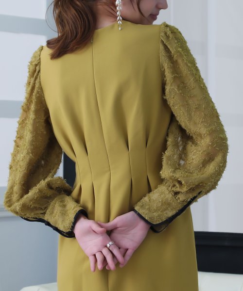 birei ビレイ 結婚式 ワンピース パーティードレス レースコンビタイトロングドレス レース ロング丈 長袖 スリット 2WAY オケージョン 春夏秋冬 オ ビレイ 結婚式