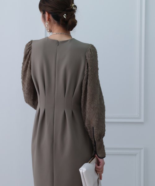 birei ビレイ 結婚式 ワンピース パーティードレス レースコンビタイトロングドレス レース ロング丈 長袖 スリット 2WAY オケージョン 春夏秋冬 オ ビレイ 結婚式