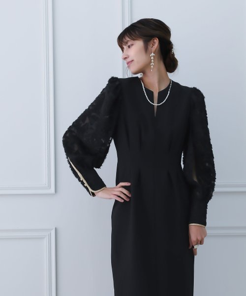 birei ビレイ 結婚式 ワンピース パーティードレス レースコンビタイトロングドレス レース ロング丈 長袖 スリット 2WAY オケージョン 春夏秋冬 オ ビレイ 結婚式