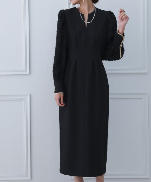 birei ビレイ 結婚式 ワンピース パーティードレス レースコンビタイトロングドレス レース ロング丈 長袖 スリット 2WAY オケージョン 春夏秋冬 オ ビレイ 結婚式