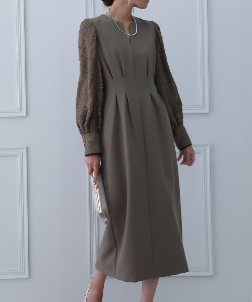 birei ビレイ 結婚式 ワンピース パーティードレス レースコンビタイトロングドレス レース ロング丈 長袖 スリット 2WAY オケージョン 春夏秋冬 オ ビレイ 結婚式