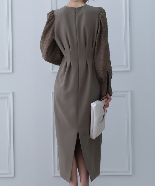 birei ビレイ 結婚式 ワンピース パーティードレス レースコンビタイトロングドレス レース ロング丈 長袖 スリット 2WAY オケージョン 春夏秋冬 オ ビレイ 結婚式