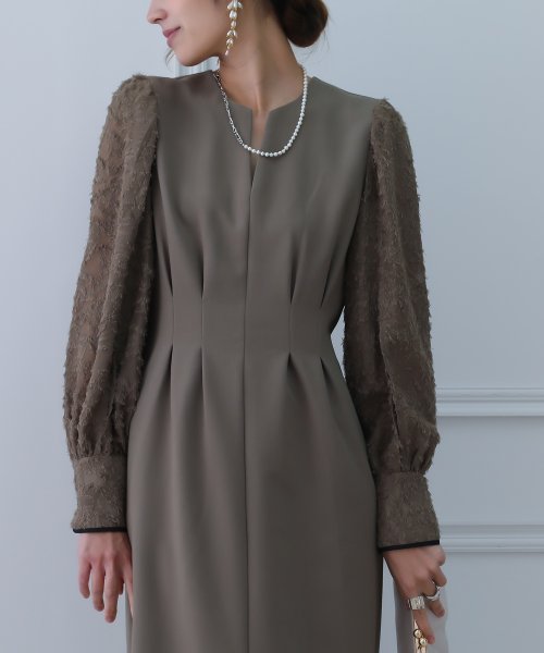 birei ビレイ 結婚式 ワンピース パーティードレス レースコンビタイトロングドレス レース ロング丈 長袖 スリット 2WAY オケージョン 春夏秋冬 オ ビレイ 結婚式