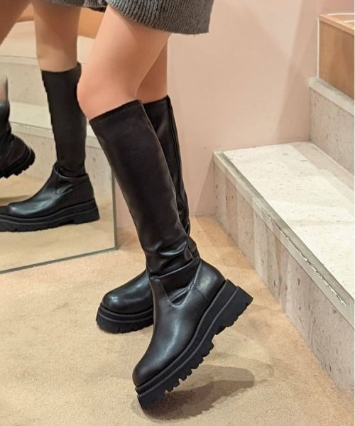 厚底トラックソールロングブーツ レイン対応 0～23