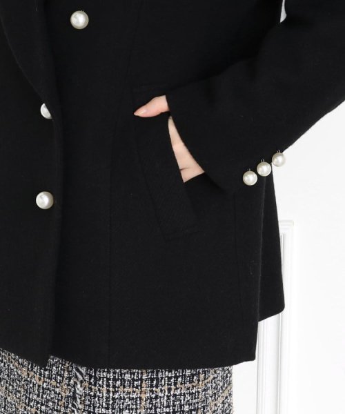 Couture Brooch(クチュールブローチ)/【ふっくら軽く、暖かい】パール調ボタンPコート/img34