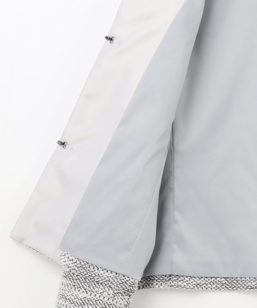 【セットアップ対応】カラミツイードノーカラー ジャケット 