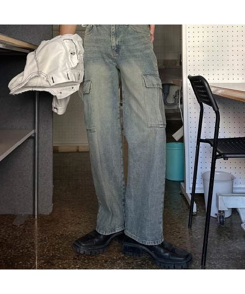 ASCLO(エジュクロ)/ASCLO(エジュクロ)TC Vintage Washing Cargo Denim Pants/img16