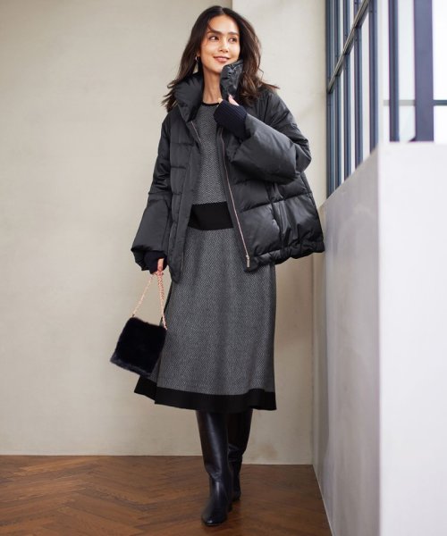 【撥水加工・洗える】ブライトダウンテントライン ダウンコート 