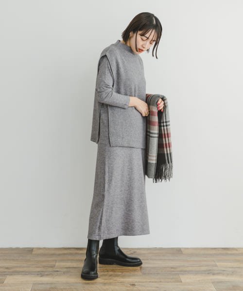 ITEMS URBANRESEARCH(アイテムズ アーバンリサーチ（レディース）)/『洗濯可』ベストセットニットワンピース/img02