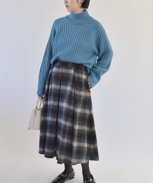 セール】quaranciel: シャギー チェック タック スカート(505743347  