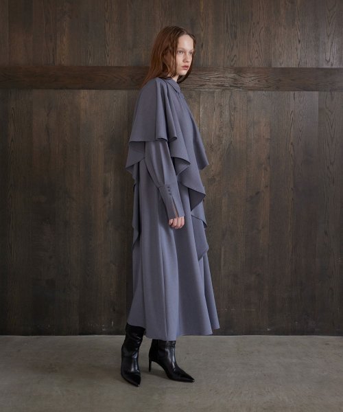 MIELI INVARIANT(ミエリ インヴァリアント)/Cape Layer Shirt Dress/img20