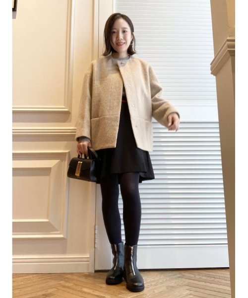 【otonaMUSE12月号掲載】モヘヤ混シャギーショートジャケット 