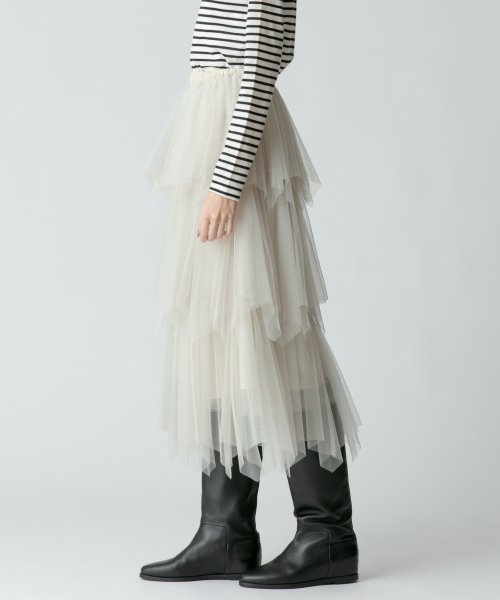 ソフトチュールティアードスカート 詳細画像 167cm B80 W65 H89　着用サイズ：02