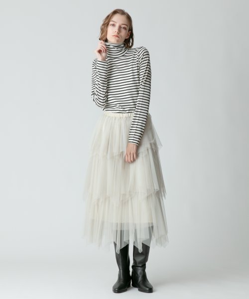 ソフトチュールティアードスカート 詳細画像 167cm B80 W65 H89　着用サイズ：02