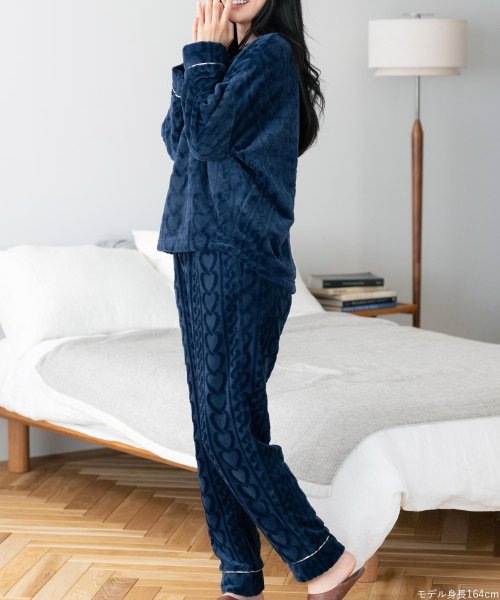 fran de lingerie(フランデランジェリー)/ふんわり軽くて暖かいmemory fleece (メモリーフリース)さっと被れるプルオーバー 「メモリーフリース パーカー上下セット」 パーカー上下セット/img09