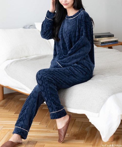 fran de lingerie(フランデランジェリー)/ふんわり軽くて暖かいmemory fleece (メモリーフリース)さっと被れるプルオーバー 「メモリーフリース パーカー上下セット」 パーカー上下セット/img11