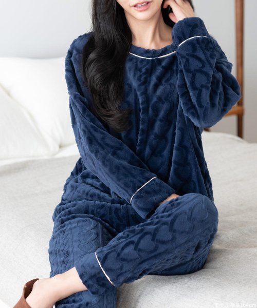 fran de lingerie(フランデランジェリー)/ふんわり軽くて暖かいmemory fleece (メモリーフリース)さっと被れるプルオーバー 「メモリーフリース パーカー上下セット」 パーカー上下セット/img12