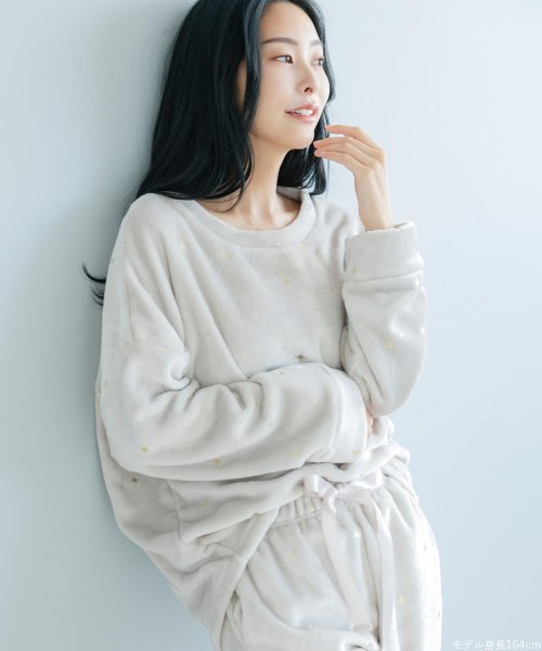 fran de lingerie(フランデランジェリー)/ふんわり軽くて暖かいmemory fleece (メモリーフリース)さっと被れるプルオーバー 「メモリーフリース パーカー上下セット」 パーカー上下セット/img23