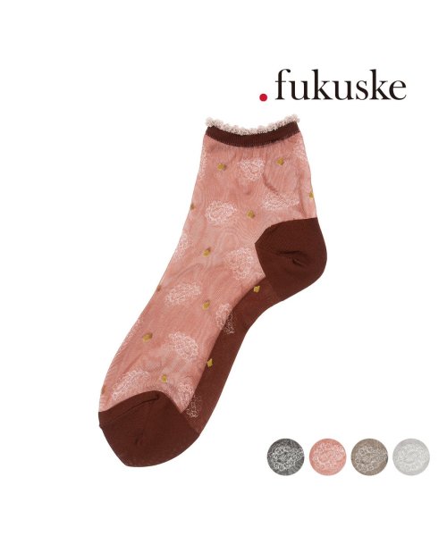 dotfukuske(．ｆｕｋｕｓｋｅ)/福助 公式 靴下 クルー丈  .fukuske クラシカルシアーシリーズ ペイズリー柄 シアー 00W3J106/img01