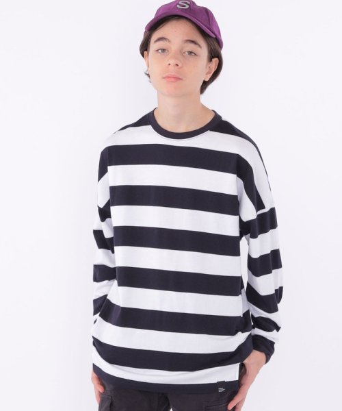 SHIPS KIDS(シップスキッズ)/【SHIPS KIDS別注】THYARD:145～170cm / ワイド ボーダー 長袖 TEE/img08