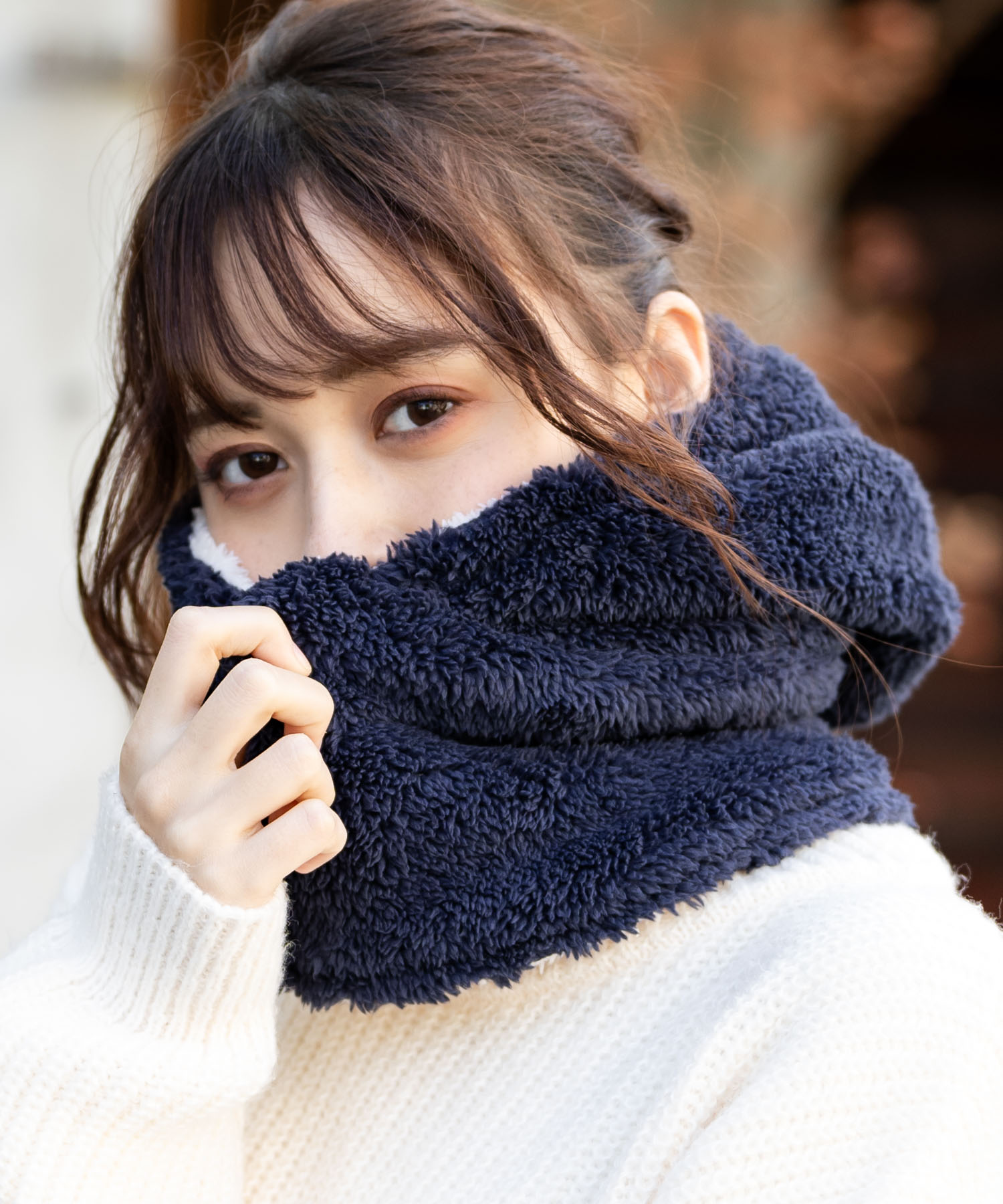 【超歓迎】 スヌード ハイネックネックウォーマー BLUE 埋め込め MADISON 小物