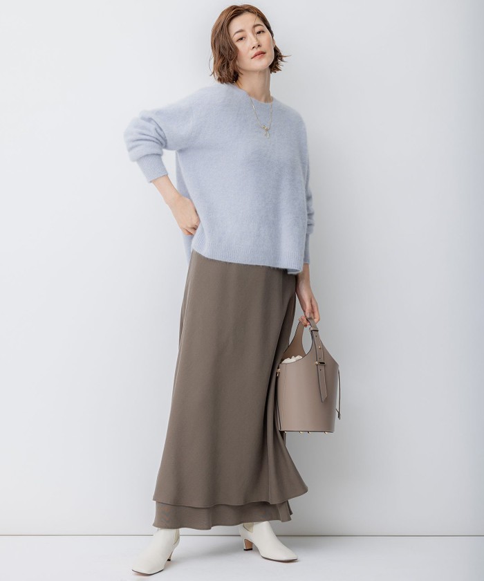 滝沢眞規子さん着用】クルーネック ヘアリー ニット(505745187)｜阪急