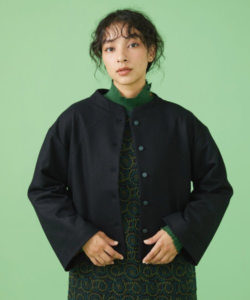 圧縮ウール天竺 ショートジャケット 圧縮ウール天竺 ショートジャケット J1267951422(9653円)