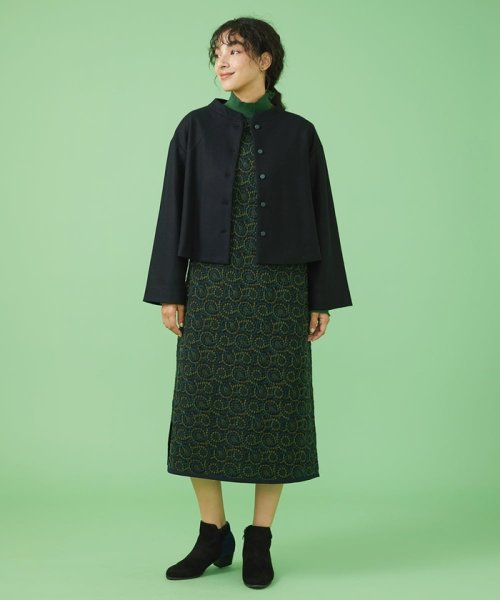 圧縮ウール天竺 ショートジャケット 圧縮ウール天竺 ショートジャケット J1267951422(9653円)