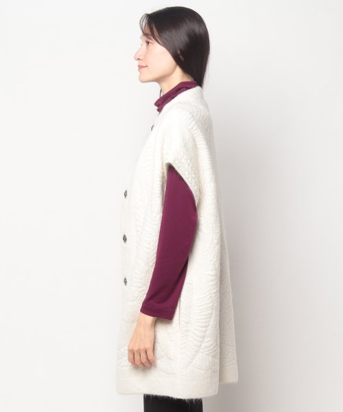 ボトルネックロングニットベスト 