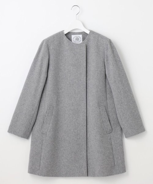 【WEB限定カラーあり】ブレンドビーバー ノーカラー コート 