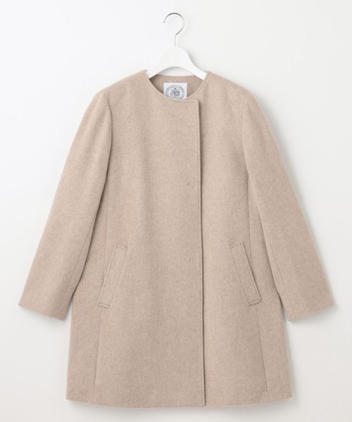 【WEB限定カラーあり】ブレンドビーバー ノーカラー コート 