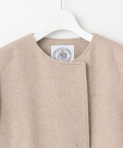 【WEB限定カラーあり】ブレンドビーバー ノーカラー コート 